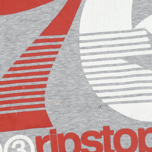 Ripstop Men's Grey XL Pullover Hoodie with Logo Print