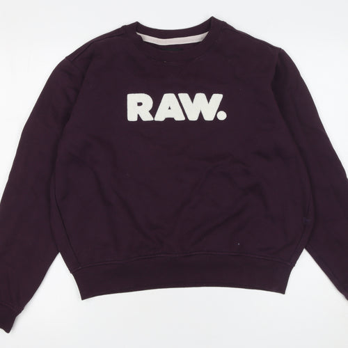 G-Star RAW Womens Purple Crew Neck Pullover Sweatshirt Size M