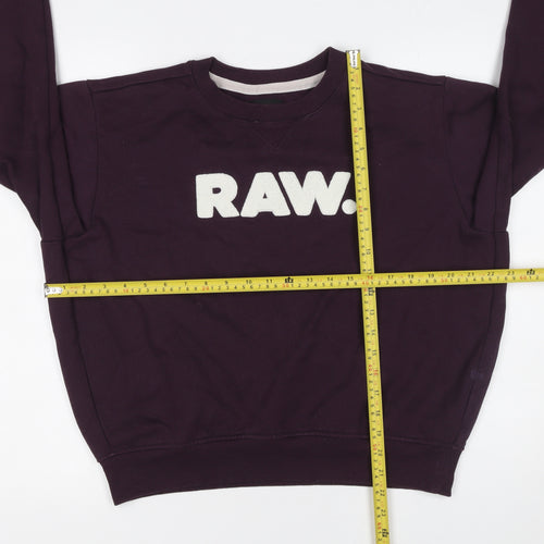 G-Star RAW Womens Purple Crew Neck Pullover Sweatshirt Size M