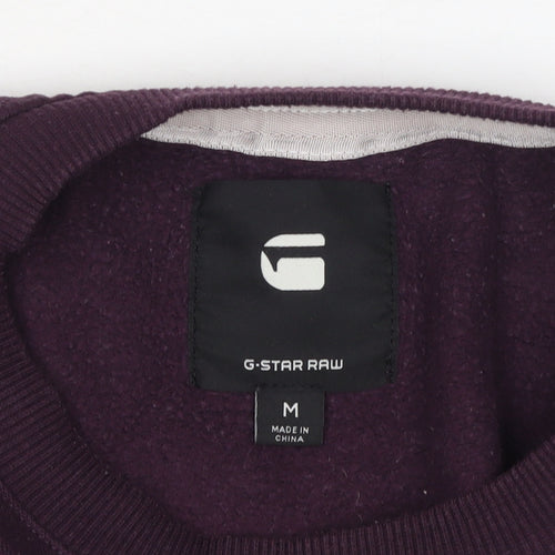 G-Star RAW Womens Purple Crew Neck Pullover Sweatshirt Size M