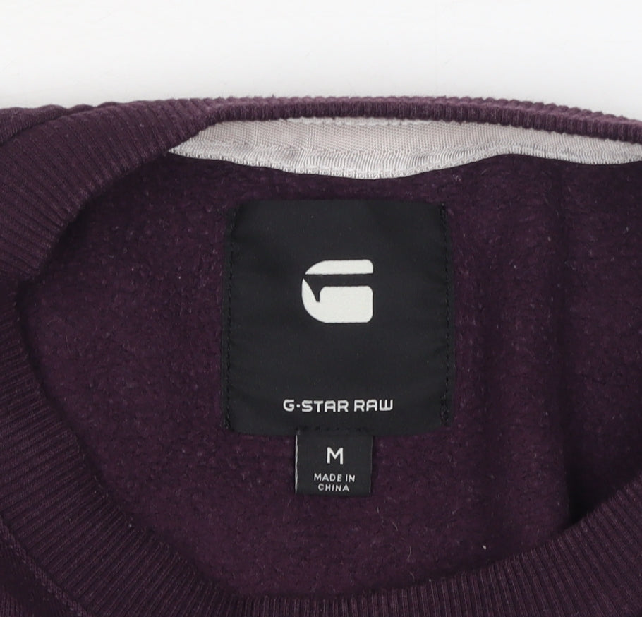 G-Star RAW Womens Purple Crew Neck Pullover Sweatshirt Size M