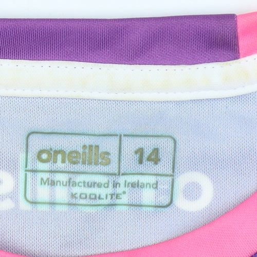 O'Neills Women's Purple Horse Print Koolite Polyester T-Shirt Size 14
