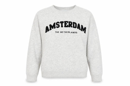 Front view of Primark Women’s Grey Amsterdam jumper, size S