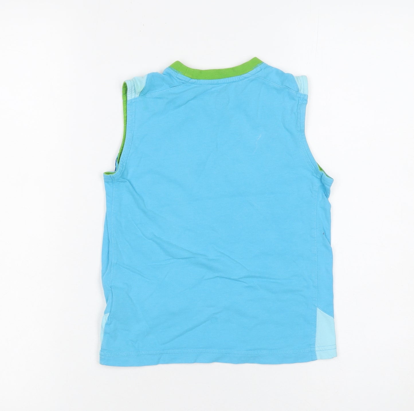 Nike Boys Blue Graphic Sleeveless Tank Top 5-6 Years Cotton Sportswear