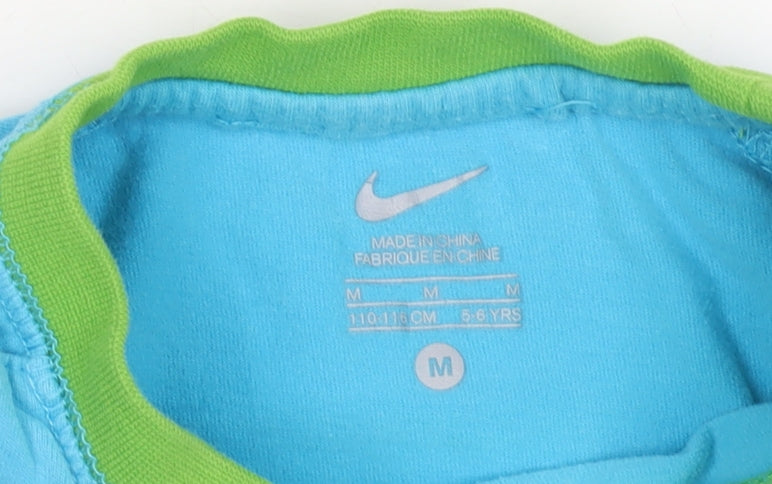 Nike Boys Blue Graphic Sleeveless Tank Top 5-6 Years Cotton Sportswear