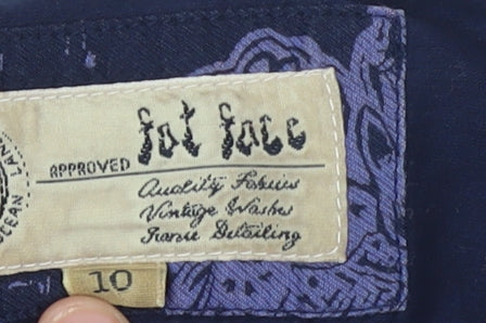 Fat Face Women Blue Floral A-Line Knee Length Skirt Size 10