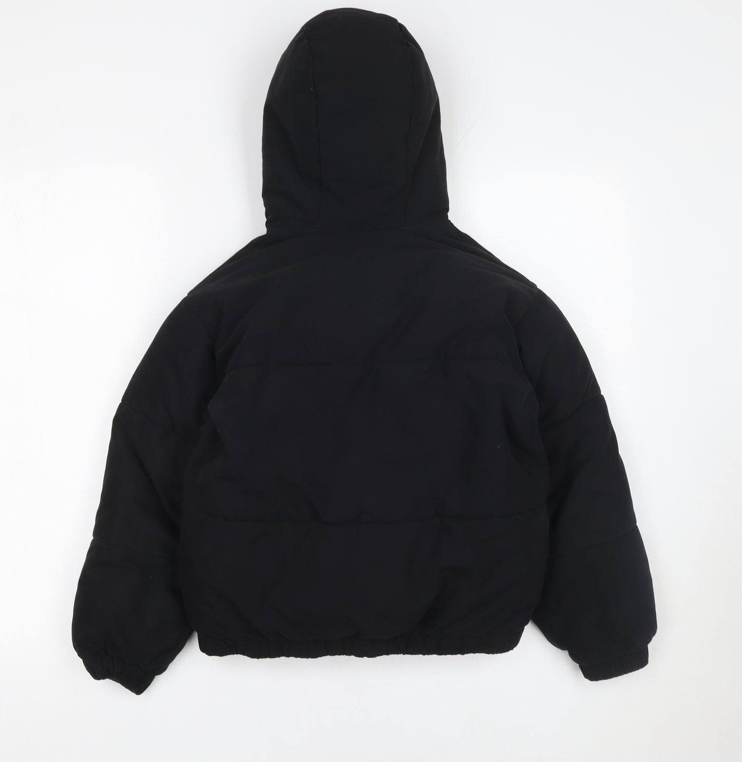 Juicy Couture Girls Black Hooded Puffer Jacket 8 Years Winter Full Zip Logo