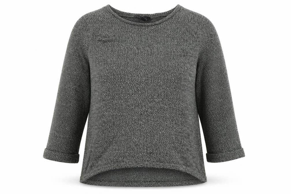 New Look Womens Grey Size 12 3/4 Sleeve Boat Neck Jumper