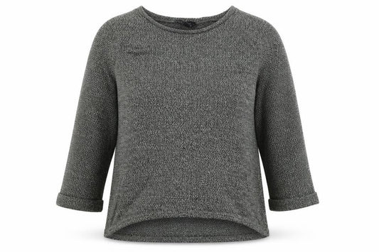 Front view of New Look women’s grey, size UK 12, 3/4 sleeve boat neck jumper