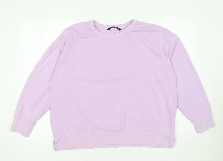 Dunnes Stores Women's Lilac Crew Neck Pullover Sweatshirt Size L