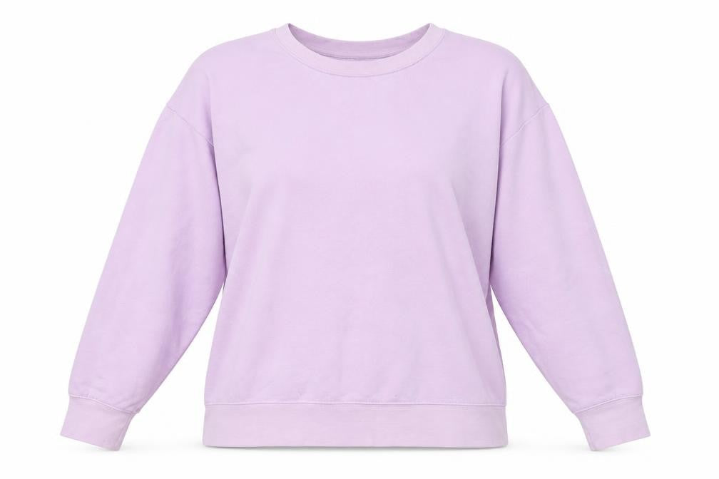 Front view of Dunnes Women's Lilac Crew Neck Pullover Sweatshirt, size L