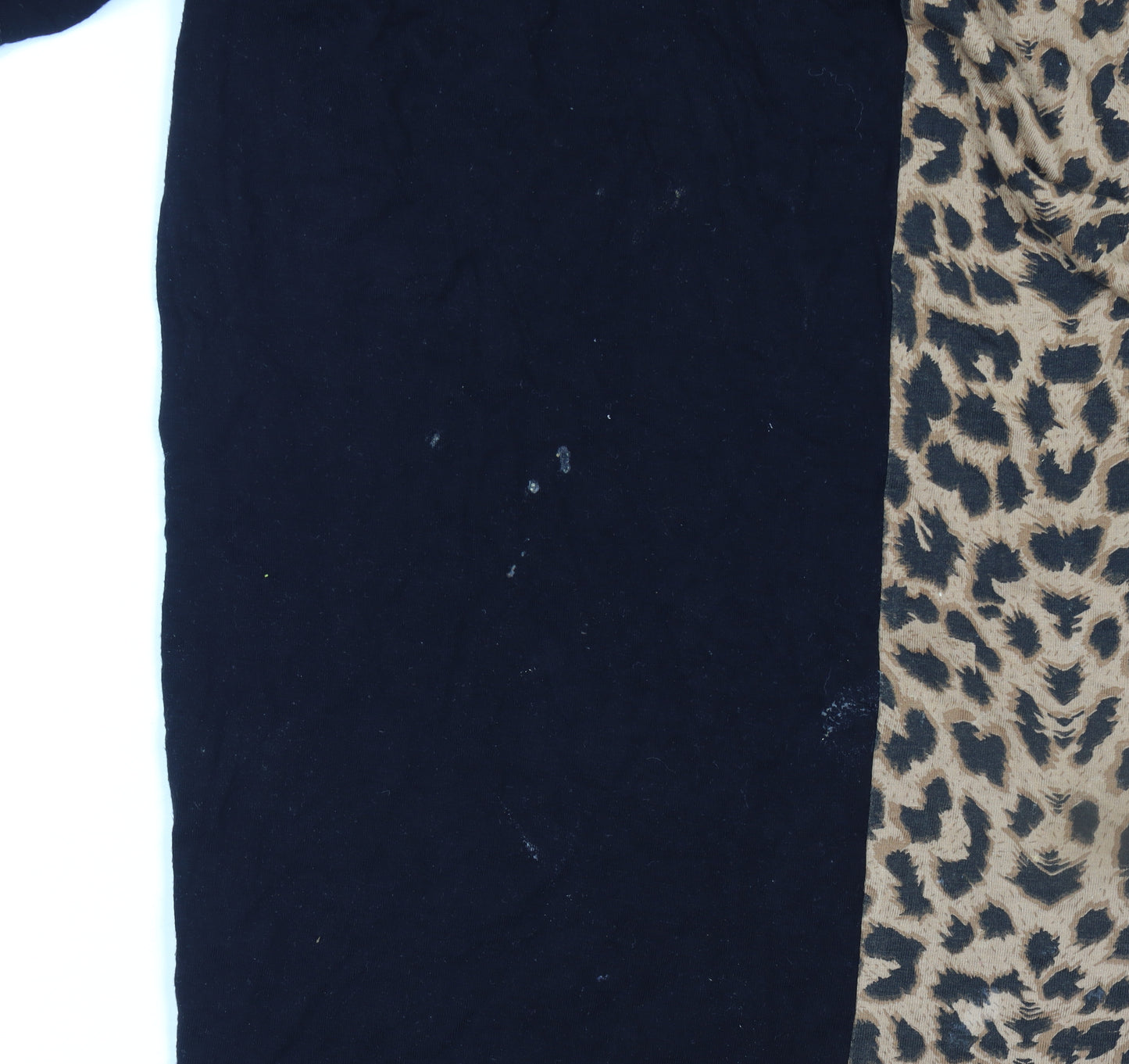 Yours Womens Plus Size 18 Black Leopard Print Relaxed T-Shirt