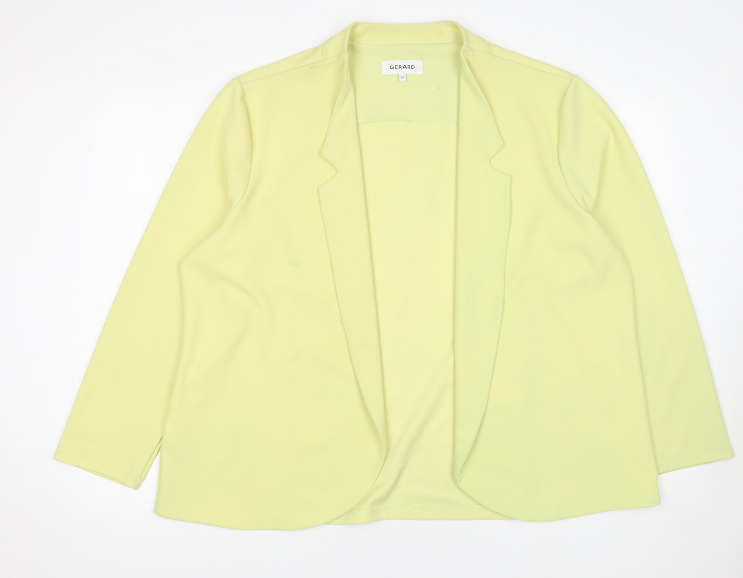 Gerard Women’s Yellow Blazer Size 22 Open Front Stretch Jacket
