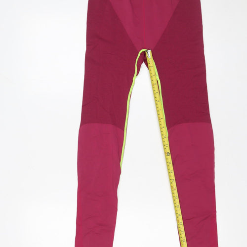 Crane Womens Red Seamless Sports Leggings Size 16-18 Active Stretch