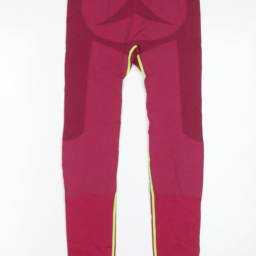Crane Womens Red Seamless Sports Leggings Size 16-18 Active Stretch