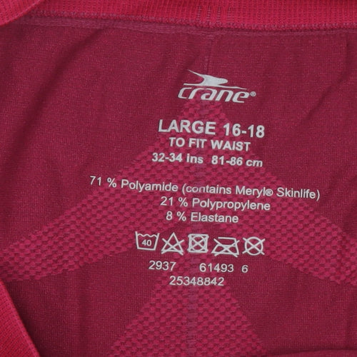 Crane Womens Red Seamless Sports Leggings Size 16-18 Active Stretch