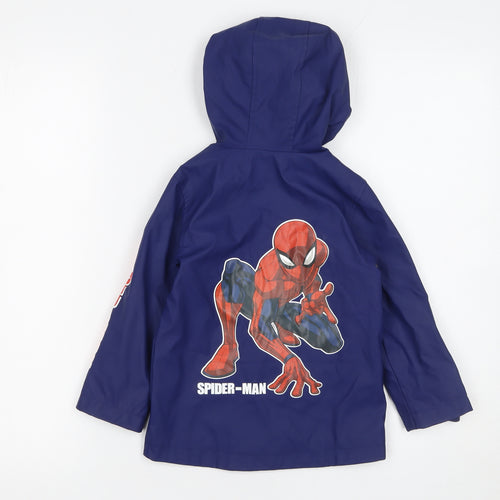 Marvel Boys Blue Spider-Man Hooded Waterproof Rain Coat Jacket 2-3 Years