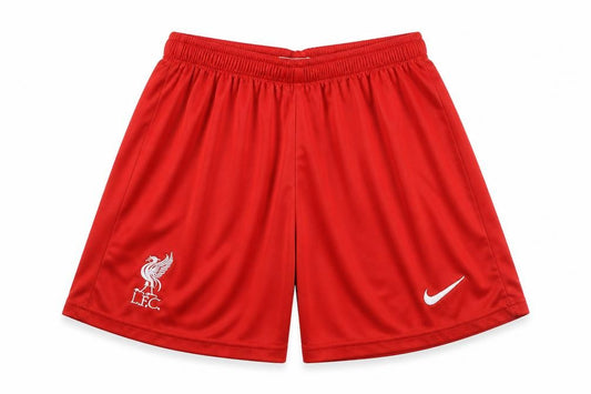 Front view of Nike boys’ red 176 athletic football shorts lfc quick dry sportswear