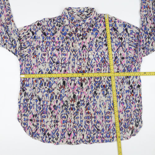 ZARA Women Multicoloured Cotton Button-Up Tunic Shirt Size S
