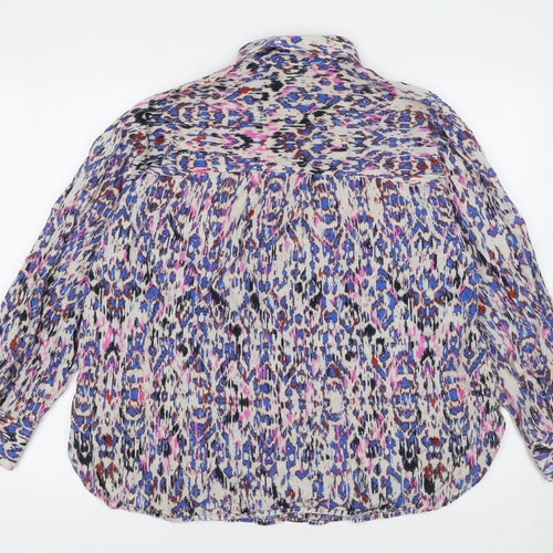 ZARA Women Multicoloured Cotton Button-Up Tunic Shirt Size S