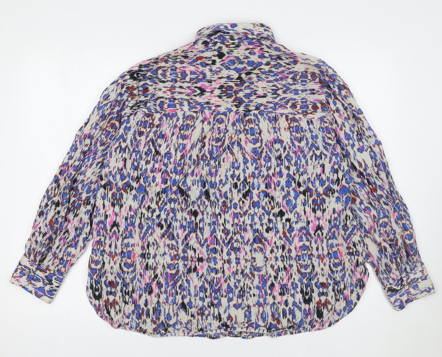 ZARA Women Multicoloured Cotton Button-Up Tunic Shirt Size S
