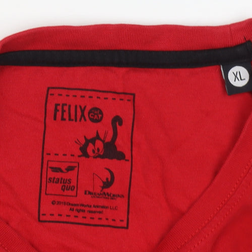 Status Quo Boys Red Felix the Cat Graphic XL T-Shirt
