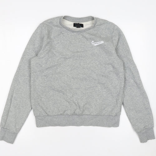 Converse Men's Grey Crew Neck Pullover Sweatshirt Size M