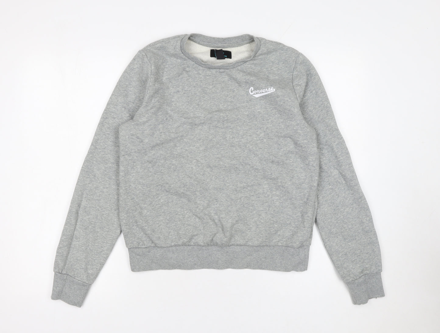 Converse Men's Grey Crew Neck Pullover Sweatshirt Size M