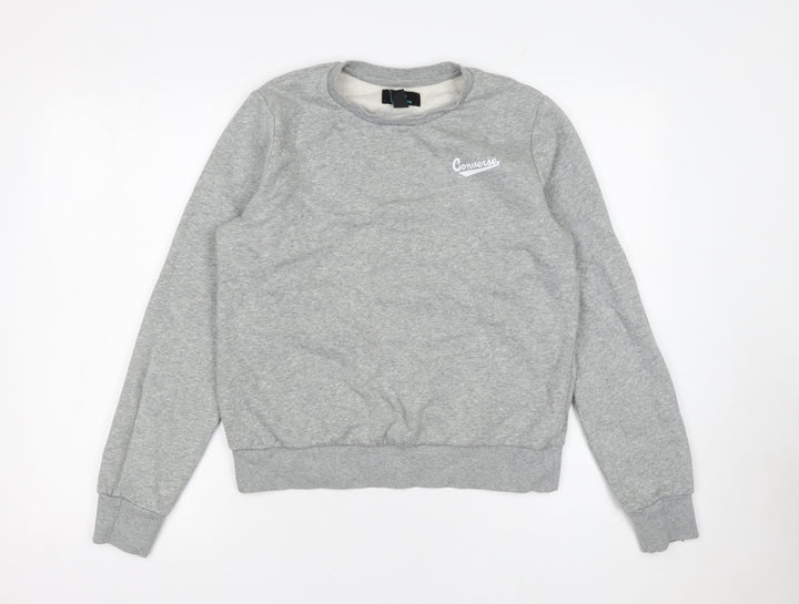 Converse Men's Grey Crew Neck Pullover Sweatshirt Size M