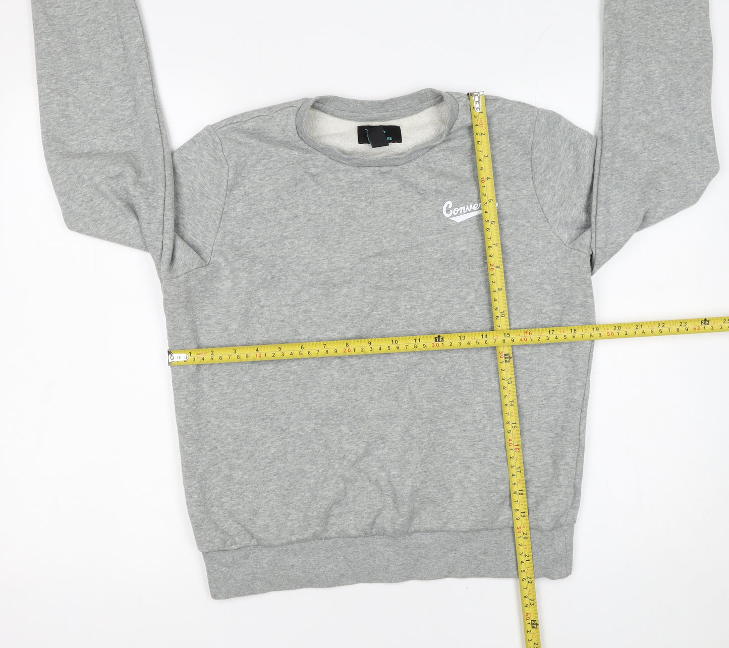 Converse Men's Grey Crew Neck Pullover Sweatshirt Size M