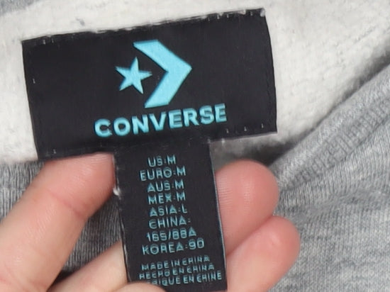 Converse Men's Grey Crew Neck Pullover Sweatshirt Size M
