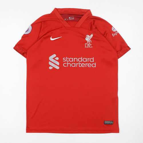 Nike Boys Red Liverpool FC Dri-FIT Football Jersey T-Shirt Size 176