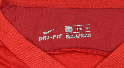 Nike Boys Red Liverpool FC Dri-FIT Football Jersey T-Shirt Size 176
