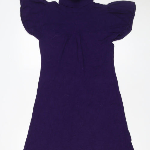 Warehouse Women’s Purple Roll Neck Knit Short Dress Size 10