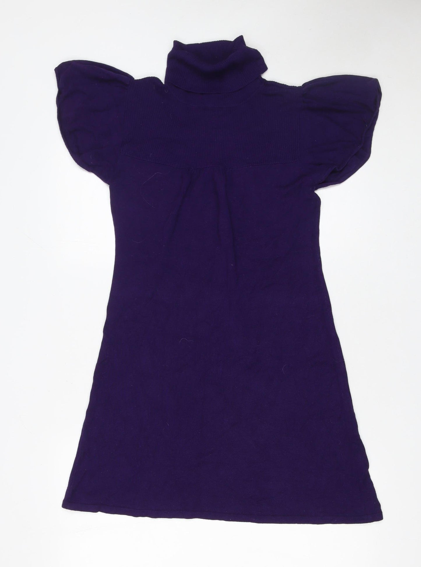 Warehouse Women’s Purple Roll Neck Knit Short Dress Size 10