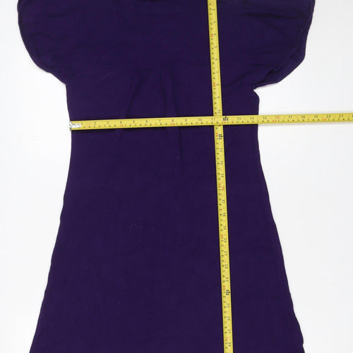 Warehouse Women’s Purple Roll Neck Knit Short Dress Size 10