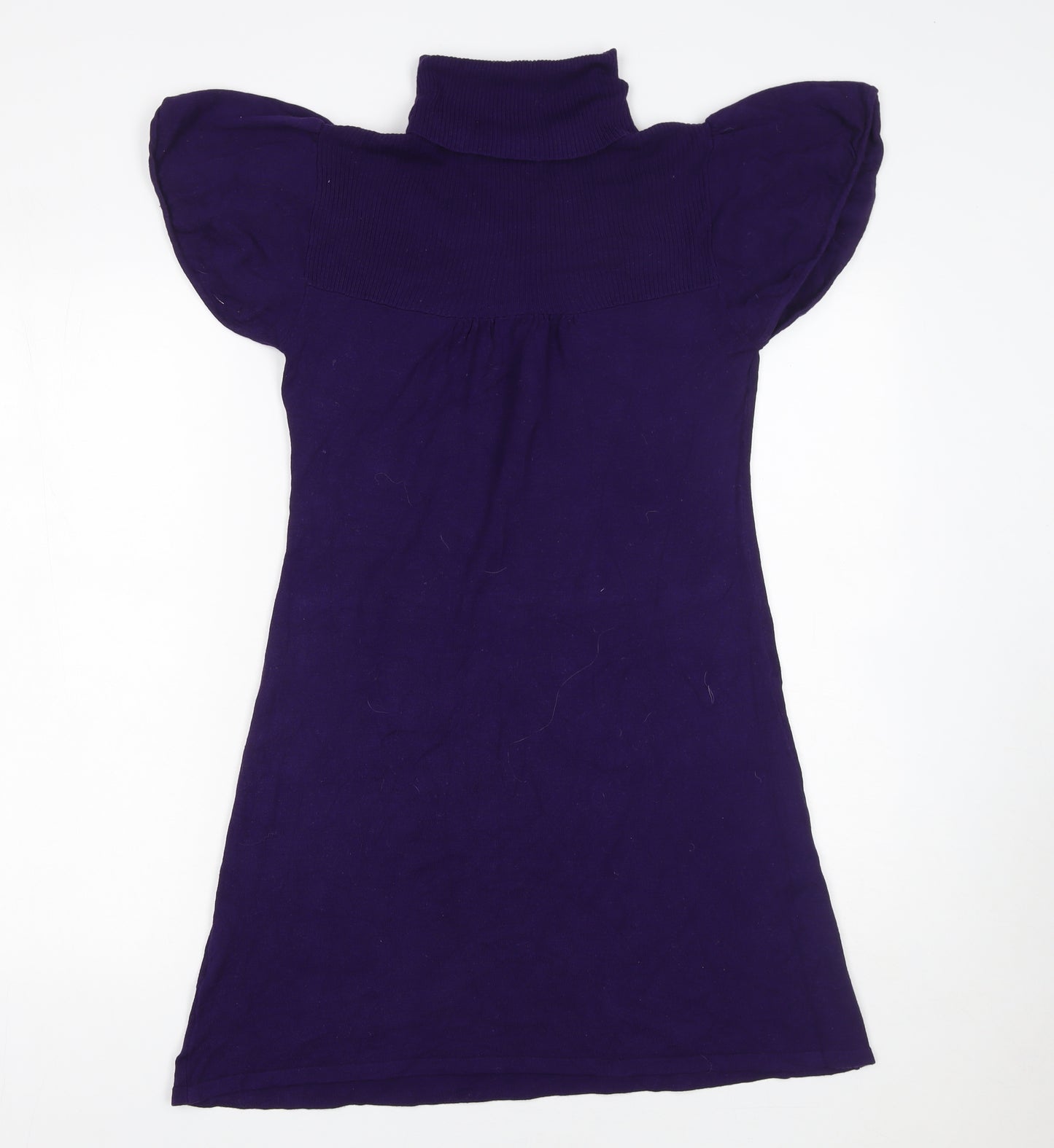 Warehouse Women’s Purple Roll Neck Knit Short Dress Size 10