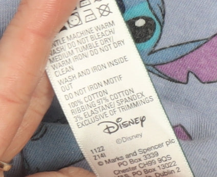 Marks and Spencer Girls Purple Stitch Disney T-Shirt 10-11 Years