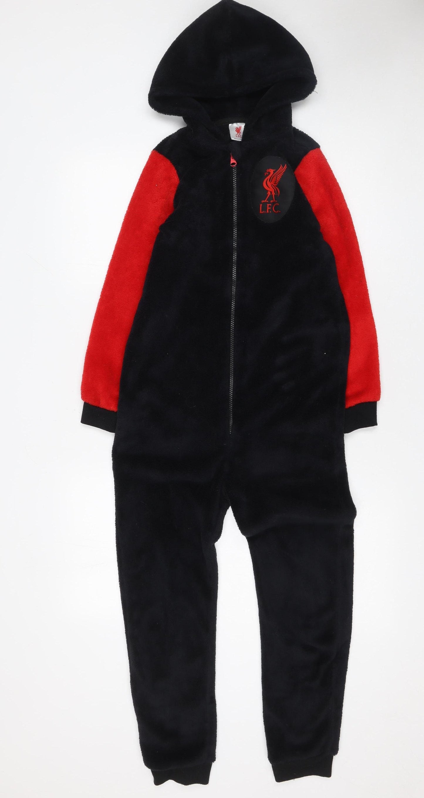 Liverpool FC Boys Black Red Fleece Hooded One Piece 9-10 Years