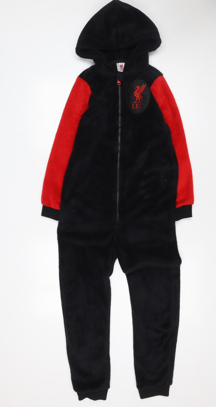 Liverpool FC Boys Black Red Fleece Hooded One Piece 9-10 Years