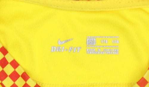 Nike Boys Yellow Liverpool FC Football Jersey 16 Years Athletic Fit