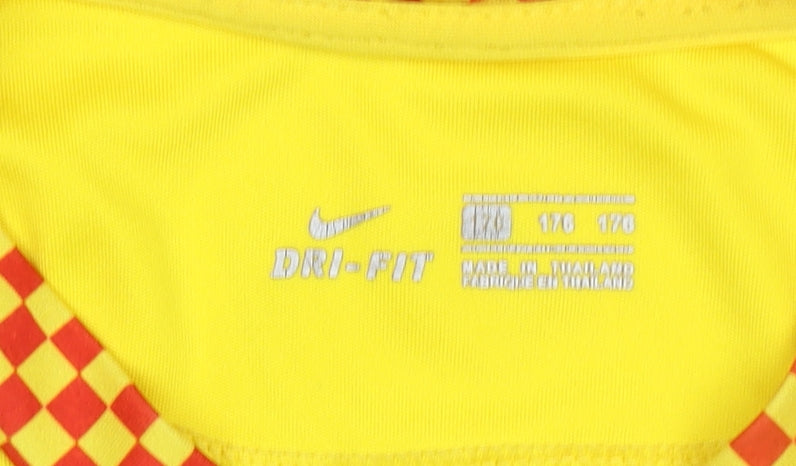 Nike Boys Yellow Liverpool FC Football Jersey 16 Years Athletic Fit