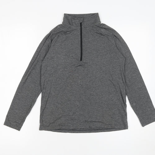 St. Bernard Boys Grey 10-11 Years 1/4 Zip Lightweight Sweatshirt