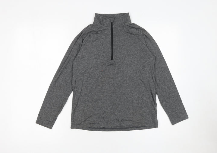 St. Bernard Boys Grey 10-11 Years 1/4 Zip Lightweight Sweatshirt