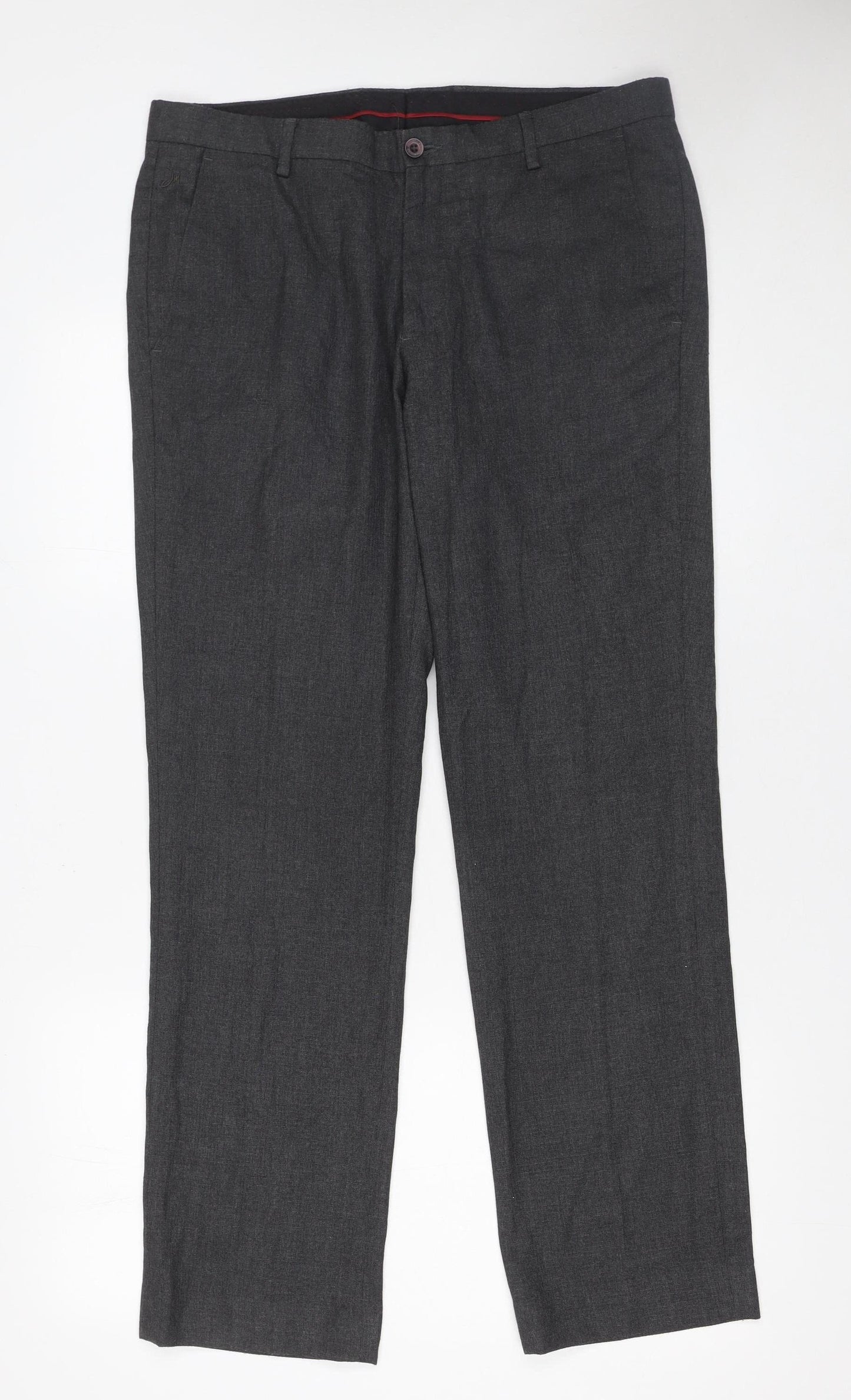 John Miller Mens Grey Slim Fit Dress Pants Trousers 86 cm L