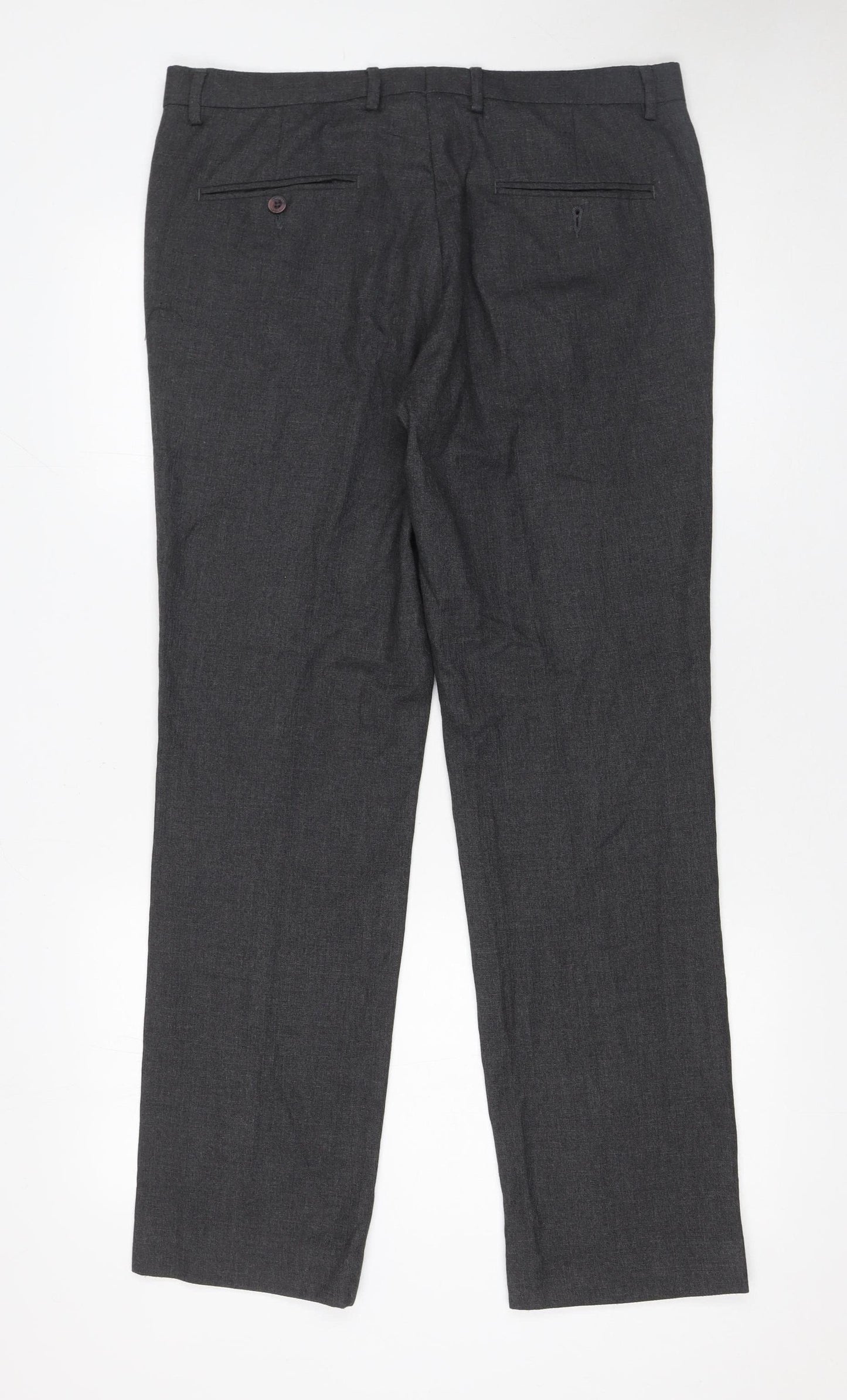 John Miller Mens Grey Slim Fit Dress Pants Trousers 86 cm L