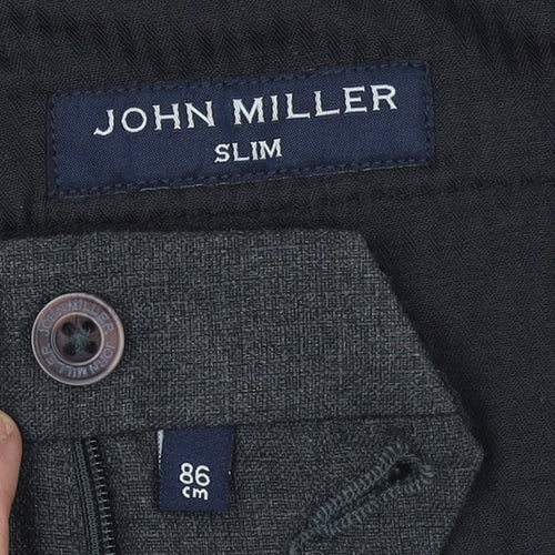 John Miller Mens Grey Slim Fit Dress Pants Trousers 86 cm L