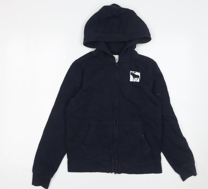 Abercrombie Kids Boys Black Full Zip Fleece Hoodie 11-12 Years