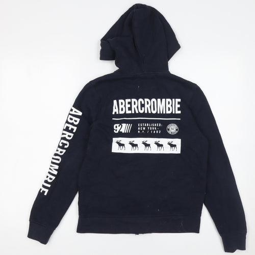 Abercrombie Kids Boys Black Full Zip Fleece Hoodie 11-12 Years