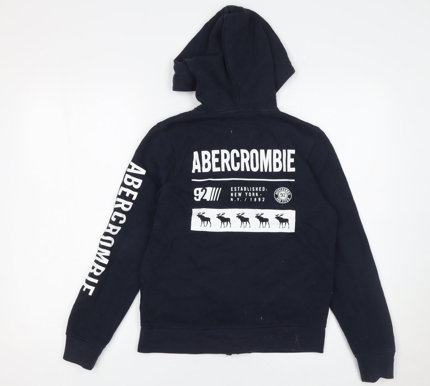 Abercrombie Kids Boys Black Full Zip Fleece Hoodie 11-12 Years